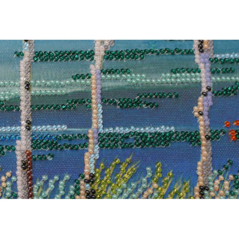 Main Bead Embroidery Kit Fire in sky blue - 2