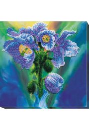 Main Bead Embroidery Kit Blue Poppies