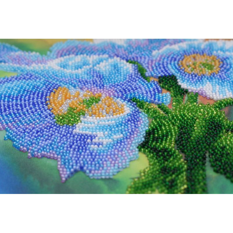 Main Bead Embroidery Kit Blue Poppies