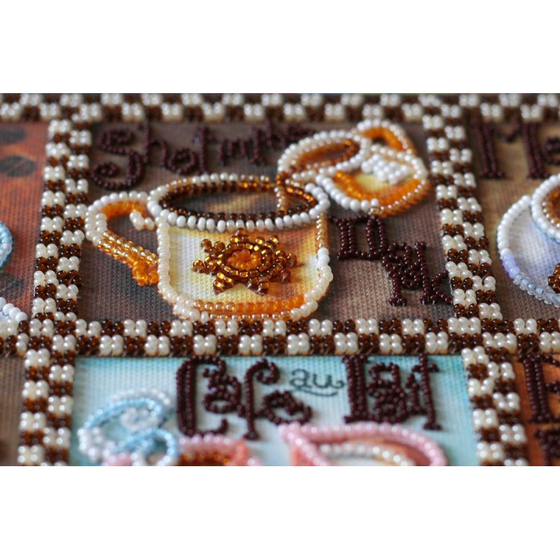 Набір для вишивання бісером на художньому полотні "Кавова карта"