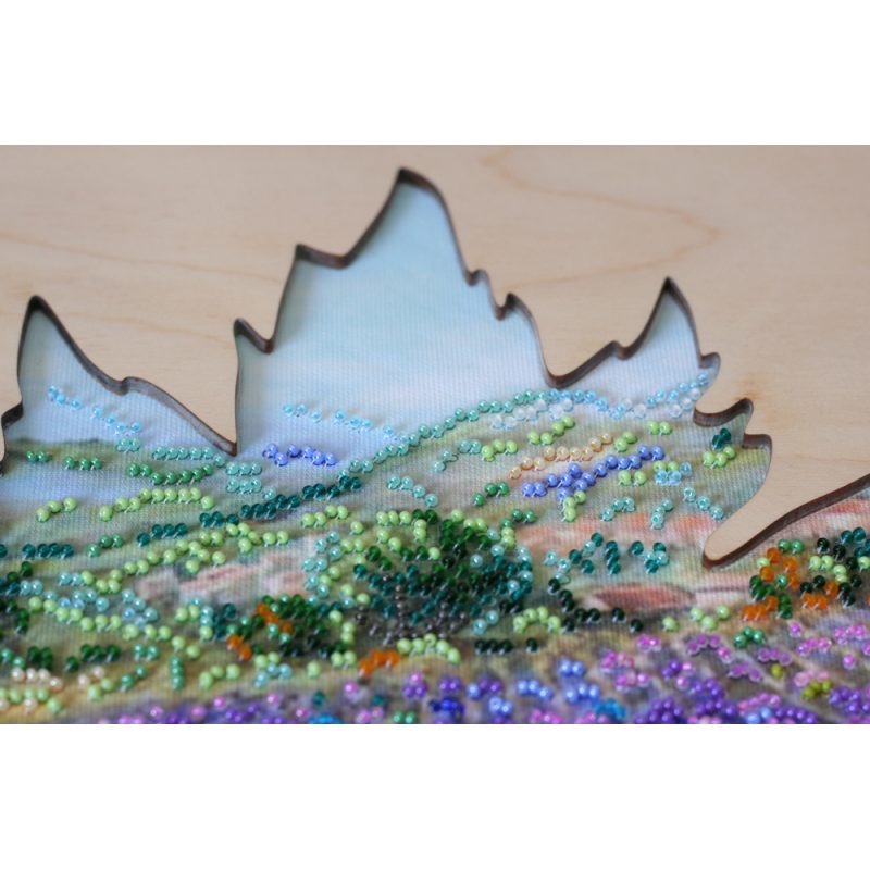 Creativity kits/Bead embroidery kits  with a wooden frame Fields of Provence