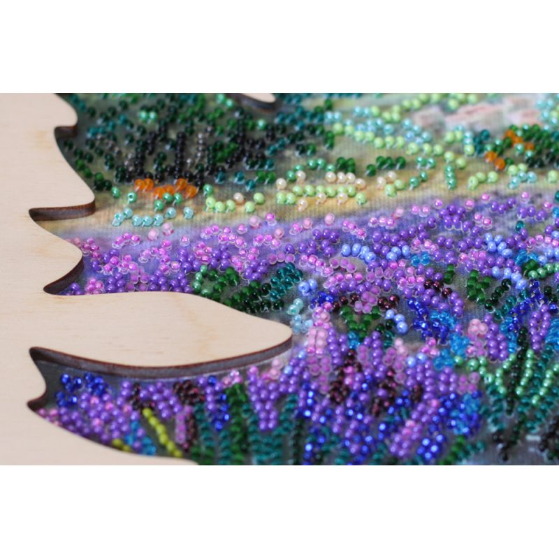 Creativity kits/Bead embroidery kits  with a wooden frame Fields of Provence