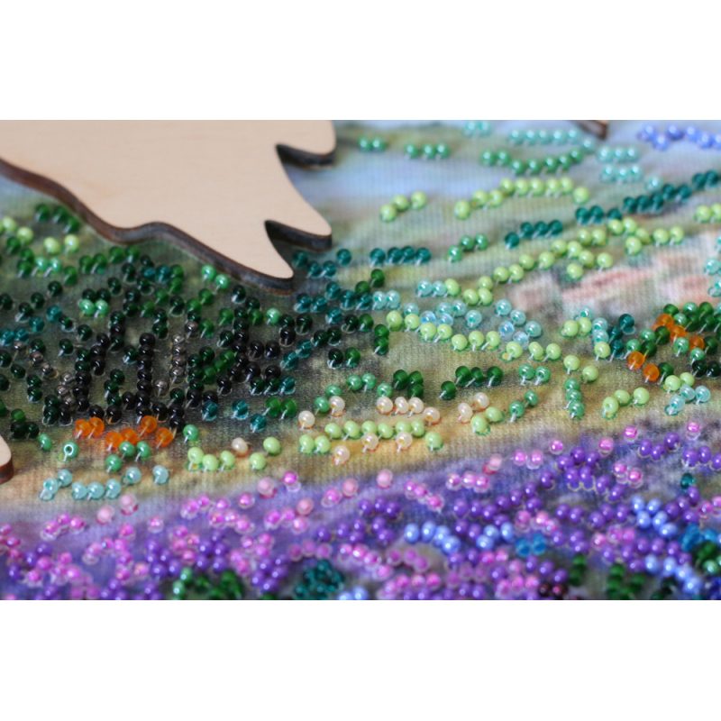 Creativity kits/Bead embroidery kits  with a wooden frame Fields of Provence