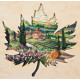 Creativity kits/Bead embroidery kits  with a wooden frame The sun of Toscana