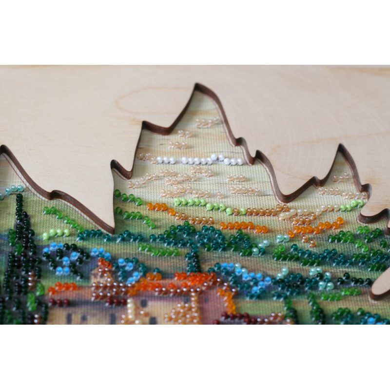 Creativity kits/Bead embroidery kits  with a wooden frame The sun of Toscana