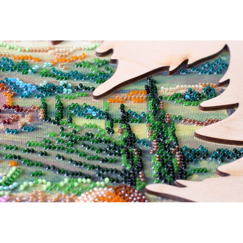 Creativity kits/Bead embroidery kits  with a wooden frame The sun of Toscana