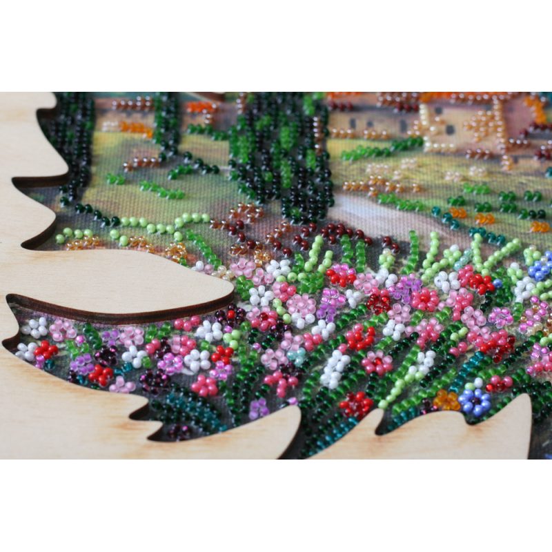 Creativity kits/Bead embroidery kits  with a wooden frame The sun of Toscana
