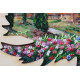Creativity kits/Bead embroidery kits  with a wooden frame The sun of Toscana