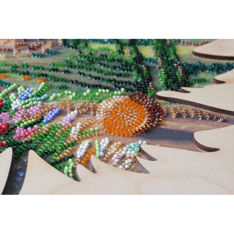 Creativity kits/Bead embroidery kits  with a wooden frame The sun of Toscana
