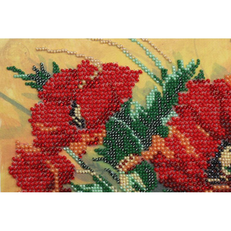 Micro Beads Embroidery Kit Vintage poppies