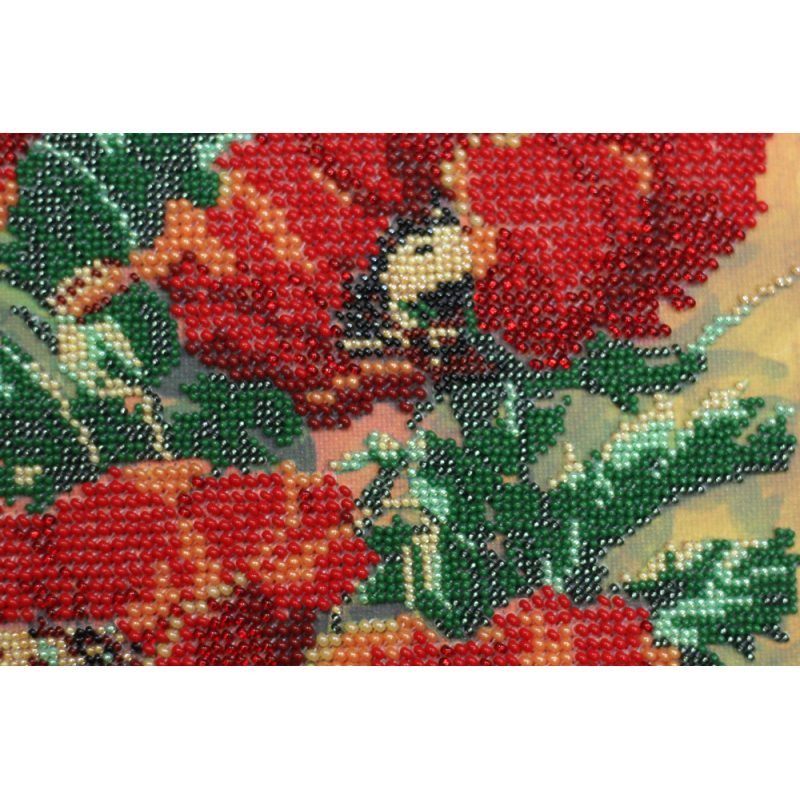 Micro Beads Embroidery Kit Vintage poppies