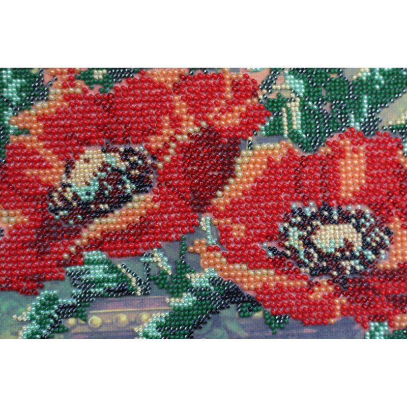 Micro Beads Embroidery Kit Vintage poppies