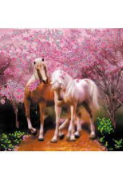 Charts on artistic canvas Horses In Love