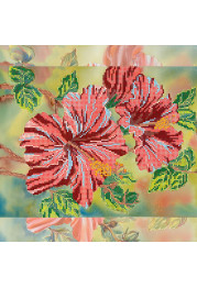 Charts on artistic canvas Scarlet Hibiscus
