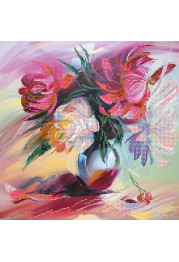 Charts on artistic canvas Picturesque peonies