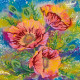 Charts on artistic canvas Watercolor poppies