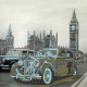 Charts on artistic canvas Auto retro monocrome