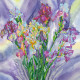 Charts on artistic canvas Aquarelle Irises