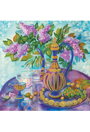 Charts on artistic canvas Cobalt