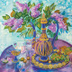 Charts on artistic canvas Cobalt