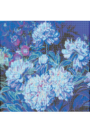 Charts on artistic canvas Moon peonies