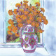 Charts on artistic canvas Carpathian flowers