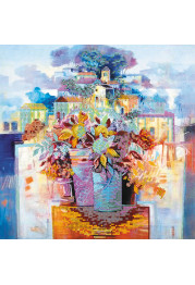 Charts on artistic canvas City of flowers