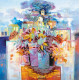 Charts on artistic canvas City of flowers