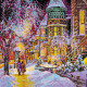 Charts on artistic canvas Winter in the city