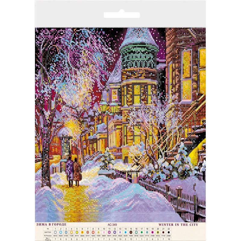 Charts on artistic canvas Winter in the city