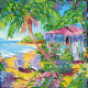 Charts on artistic canvas Tropical paradise