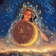 Charts on artistic canvas Moon fairy