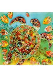 Charts on artistic canvas Sea turtle