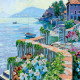 Charts on artistic canvas Sea view