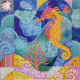 Charts on artistic canvas Sea horse
