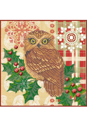 Charts on artistic canvas Owl and holly