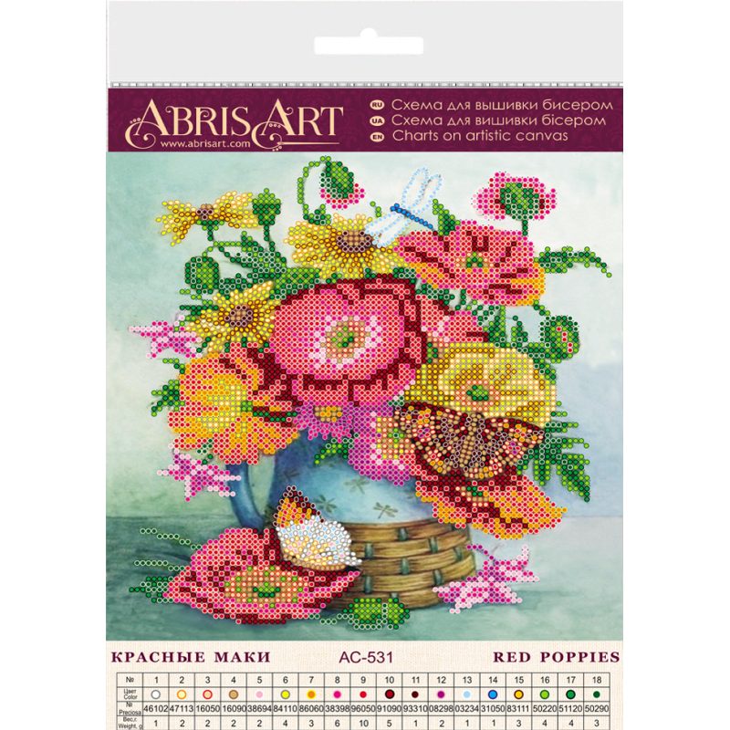 Charts on artistic canvas Red poppies