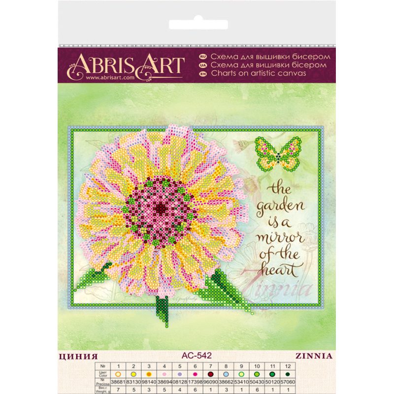 Charts on artistic canvas Zinnia