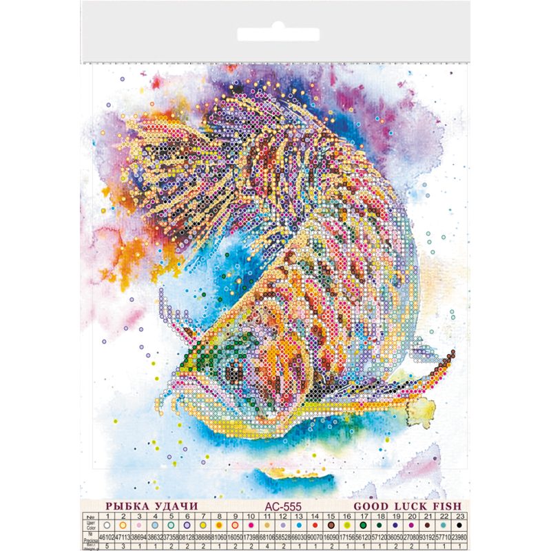Charts on artistic canvas Good luck fish