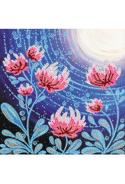 Charts on artistic canvas Flowers under the moon