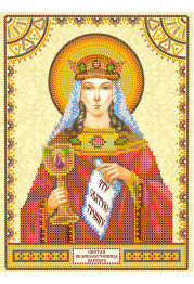Icon's charts on artistic canvas St. Barbara