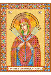 Icon's charts on artistic canvas Icon of the Mother of «Seven Arrows»