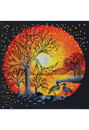 Cross-stitch kits Heron at sunset