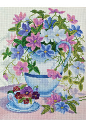 Cross-stitch kits Clematis in jug