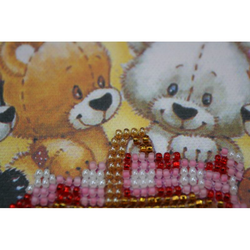 Mini Bead embroidery kit Bears and basket