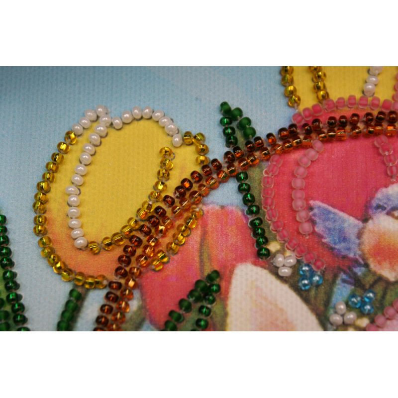 Mini Bead embroidery kit Happy Easter