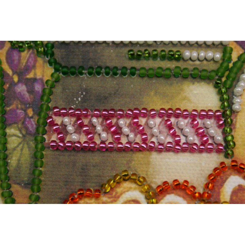 Mini Bead embroidery kit Violet tea