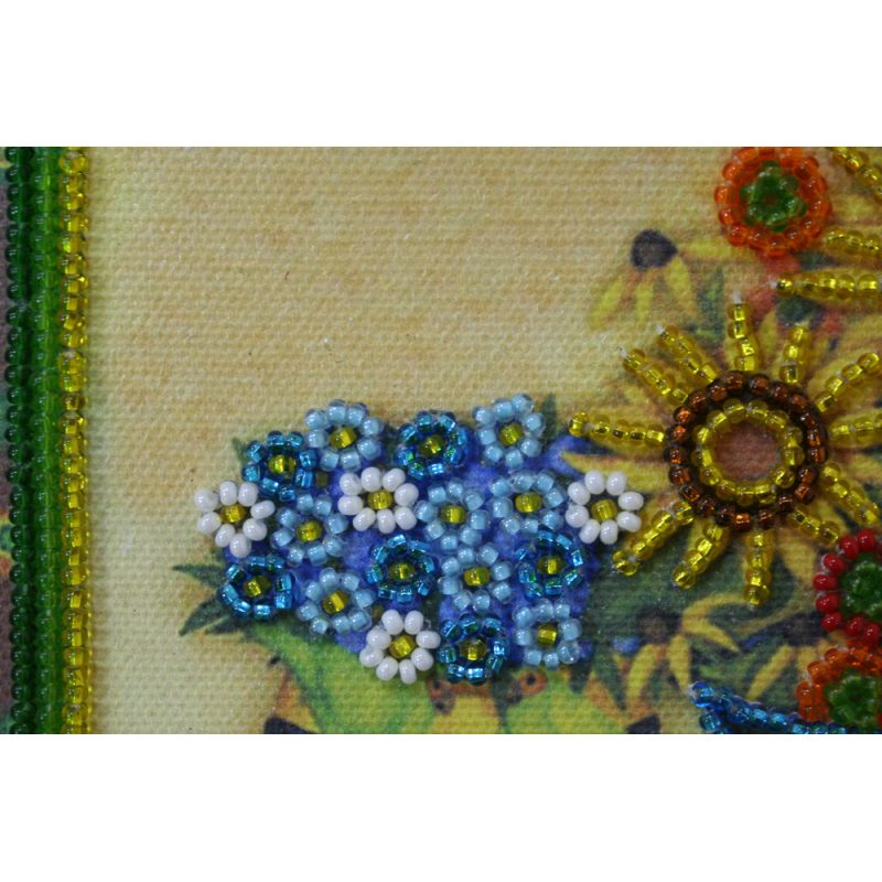 Mini Bead embroidery kit Sunflower still life