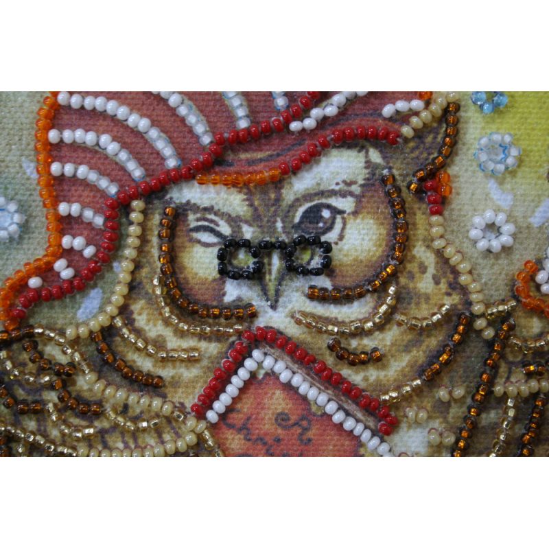 Mini Bead embroidery kit Owl