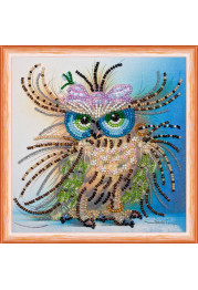 Mini Bead embroidery kit Owl and bow
